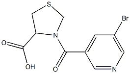 3-[(5-bromopyridin-3-yl)carbonyl]-1,3-thiazolidine-4-carboxylic acid Struktur