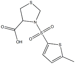 3-[(5-methylthiophene-2-)sulfonyl]-1,3-thiazolidine-4-carboxylic acid Struktur