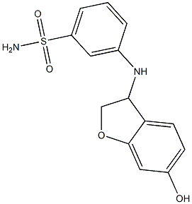 3-[(6-hydroxy-2,3-dihydro-1-benzofuran-3-yl)amino]benzene-1-sulfonamide Struktur