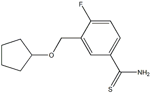 3-[(cyclopentyloxy)methyl]-4-fluorobenzenecarbothioamide Struktur