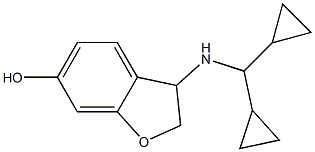 3-[(dicyclopropylmethyl)amino]-2,3-dihydro-1-benzofuran-6-ol Struktur