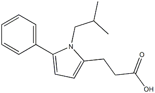 3-[1-(2-methylpropyl)-5-phenyl-1H-pyrrol-2-yl]propanoic acid Struktur