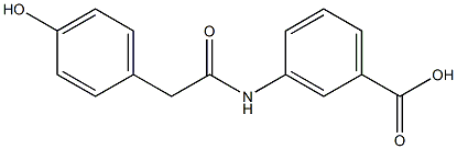 3-[2-(4-hydroxyphenyl)acetamido]benzoic acid Struktur