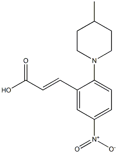 3-[2-(4-methylpiperidin-1-yl)-5-nitrophenyl]prop-2-enoic acid Struktur