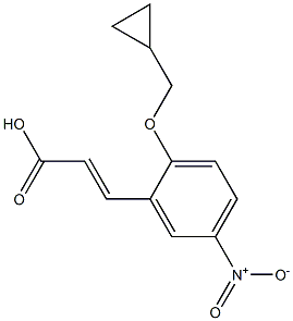 3-[2-(cyclopropylmethoxy)-5-nitrophenyl]prop-2-enoic acid Struktur