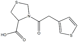 3-[2-(thiophen-3-yl)acetyl]-1,3-thiazolidine-4-carboxylic acid Struktur