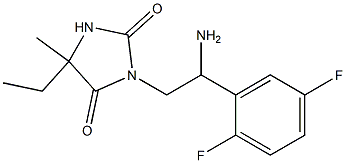 3-[2-amino-2-(2,5-difluorophenyl)ethyl]-5-ethyl-5-methylimidazolidine-2,4-dione Struktur