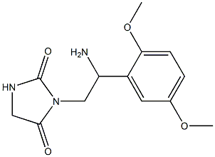 3-[2-amino-2-(2,5-dimethoxyphenyl)ethyl]imidazolidine-2,4-dione Struktur