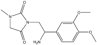 3-[2-amino-2-(3,4-dimethoxyphenyl)ethyl]-1-methylimidazolidine-2,4-dione Struktur