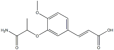 3-[3-(1-carbamoylethoxy)-4-methoxyphenyl]prop-2-enoic acid Struktur