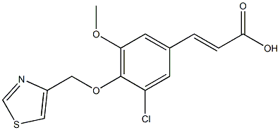 3-[3-chloro-5-methoxy-4-(1,3-thiazol-4-ylmethoxy)phenyl]prop-2-enoic acid Struktur