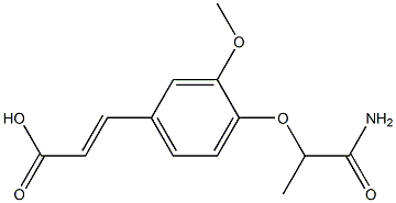 3-[4-(1-carbamoylethoxy)-3-methoxyphenyl]prop-2-enoic acid Struktur