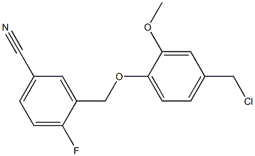 3-[4-(chloromethyl)-2-methoxyphenoxymethyl]-4-fluorobenzonitrile Struktur