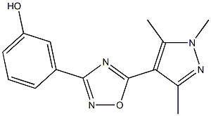 3-[5-(1,3,5-trimethyl-1H-pyrazol-4-yl)-1,2,4-oxadiazol-3-yl]phenol Struktur