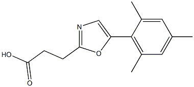 3-[5-(2,4,6-trimethylphenyl)-1,3-oxazol-2-yl]propanoic acid Struktur