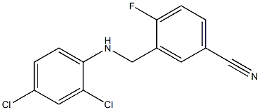 3-{[(2,4-dichlorophenyl)amino]methyl}-4-fluorobenzonitrile Struktur