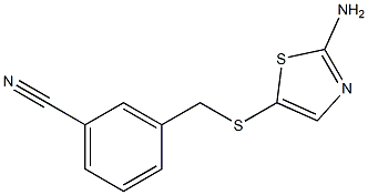 3-{[(2-amino-1,3-thiazol-5-yl)thio]methyl}benzonitrile Struktur