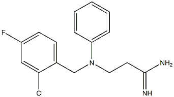 3-{[(2-chloro-4-fluorophenyl)methyl](phenyl)amino}propanimidamide Struktur