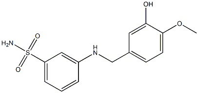 3-{[(3-hydroxy-4-methoxyphenyl)methyl]amino}benzene-1-sulfonamide Struktur