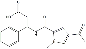 3-{[(4-acetyl-1-methyl-1H-pyrrol-2-yl)carbonyl]amino}-3-phenylpropanoic acid Struktur