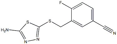 3-{[(5-amino-1,3,4-thiadiazol-2-yl)sulfanyl]methyl}-4-fluorobenzonitrile Struktur