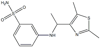 3-{[1-(2,5-dimethyl-1,3-thiazol-4-yl)ethyl]amino}benzene-1-sulfonamide Struktur