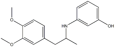 3-{[1-(3,4-dimethoxyphenyl)propan-2-yl]amino}phenol Struktur