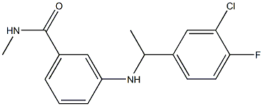 3-{[1-(3-chloro-4-fluorophenyl)ethyl]amino}-N-methylbenzamide Struktur