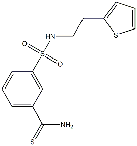 3-{[2-(thiophen-2-yl)ethyl]sulfamoyl}benzene-1-carbothioamide Struktur