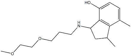 3-{[3-(2-methoxyethoxy)propyl]amino}-1,7-dimethyl-2,3-dihydro-1H-inden-4-ol Struktur