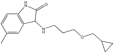 3-{[3-(cyclopropylmethoxy)propyl]amino}-5-methyl-2,3-dihydro-1H-indol-2-one Struktur