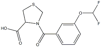 3-{[3-(difluoromethoxy)phenyl]carbonyl}-1,3-thiazolidine-4-carboxylic acid Struktur