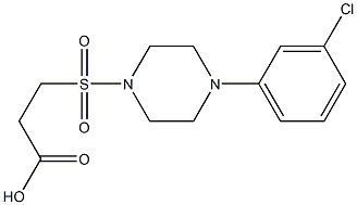 3-{[4-(3-chlorophenyl)piperazine-1-]sulfonyl}propanoic acid Struktur