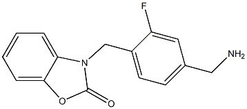 3-{[4-(aminomethyl)-2-fluorophenyl]methyl}-2,3-dihydro-1,3-benzoxazol-2-one Struktur