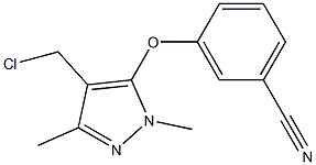 3-{[4-(chloromethyl)-1,3-dimethyl-1H-pyrazol-5-yl]oxy}benzonitrile Struktur