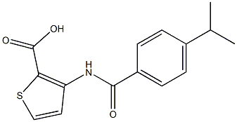 3-{[4-(propan-2-yl)benzene]amido}thiophene-2-carboxylic acid Struktur