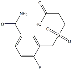 3-{[5-(aminocarbonyl)-2-fluorobenzyl]sulfonyl}propanoic acid Struktur