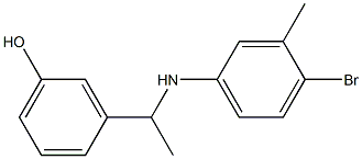 3-{1-[(4-bromo-3-methylphenyl)amino]ethyl}phenol Struktur