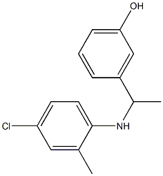 3-{1-[(4-chloro-2-methylphenyl)amino]ethyl}phenol Struktur