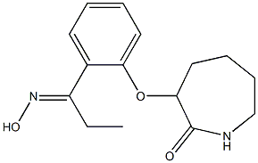 3-{2-[1-(hydroxyimino)propyl]phenoxy}azepan-2-one Struktur