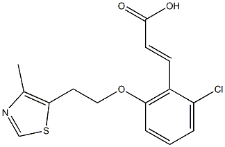 3-{2-chloro-6-[2-(4-methyl-1,3-thiazol-5-yl)ethoxy]phenyl}prop-2-enoic acid Struktur