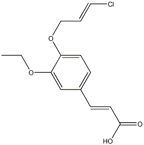 3-{4-[(3-chloroprop-2-en-1-yl)oxy]-3-ethoxyphenyl}prop-2-enoic acid Struktur