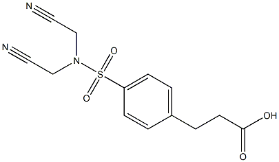 3-{4-[bis(cyanomethyl)sulfamoyl]phenyl}propanoic acid Struktur