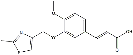 3-{4-methoxy-3-[(2-methyl-1,3-thiazol-4-yl)methoxy]phenyl}prop-2-enoic acid Struktur