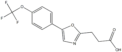 3-{5-[4-(trifluoromethoxy)phenyl]-1,3-oxazol-2-yl}propanoic acid Struktur