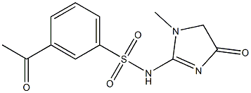 3-acetyl-N-(1-methyl-4-oxo-4,5-dihydro-1H-imidazol-2-yl)benzene-1-sulfonamide Struktur