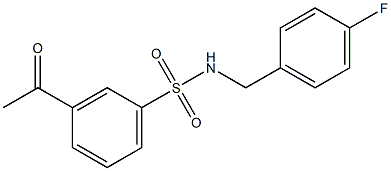 3-acetyl-N-[(4-fluorophenyl)methyl]benzene-1-sulfonamide Struktur