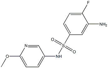 3-amino-4-fluoro-N-(6-methoxypyridin-3-yl)benzene-1-sulfonamide Struktur