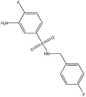 3-amino-4-fluoro-N-[(4-fluorophenyl)methyl]benzene-1-sulfonamide Struktur