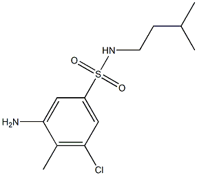 3-amino-5-chloro-4-methyl-N-(3-methylbutyl)benzene-1-sulfonamide Struktur